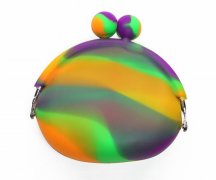 炫彩硅膠錢包設計，卡扣便攜硅膠零錢包-硅膠包