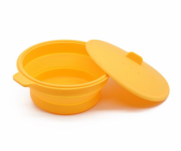 戶外野餐硅膠便當碗，野營保鮮硅橡膠折疊碗